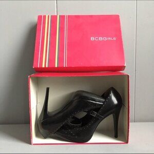 Vintage BCBGirls Mary Jane Heels – Black w/ Pewter Detail